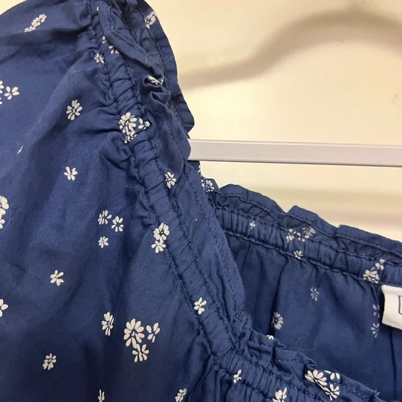 Gap Factory Oversized Squareneck Puff Sleeve Top | blue with white flowers - M - Picture 5 of 7